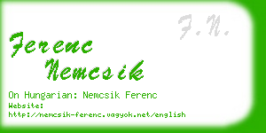 ferenc nemcsik business card